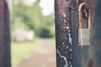 open door rusty lock